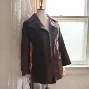 Vintage The Broadway “Saliksuede” Military Style Structured Tailored Peacoat